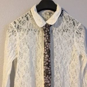 NWOT LC Lauren Conrad Tie neck blouse